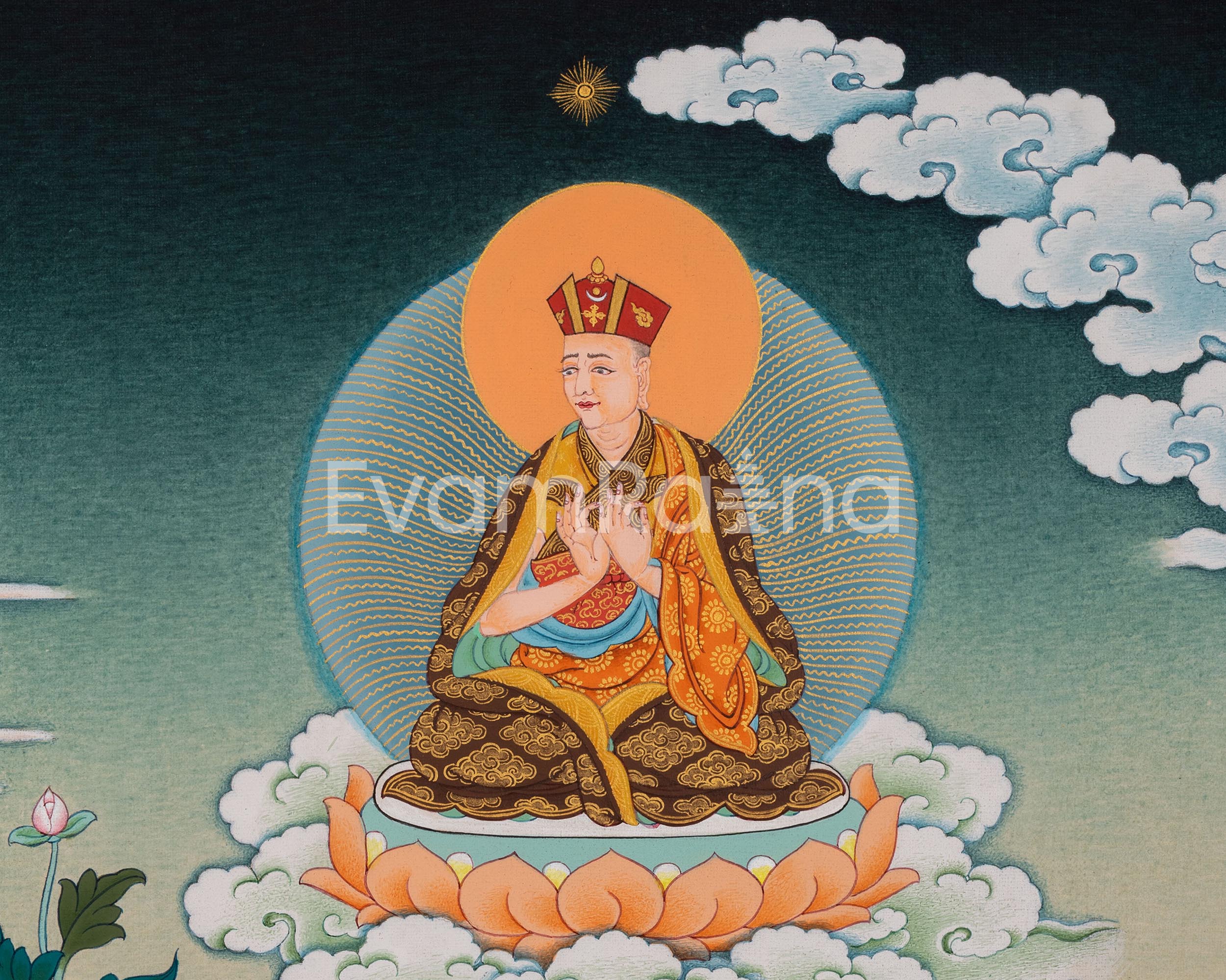 Chenresig, Manjushri Vajrapani, Kagyu Thangka Print
