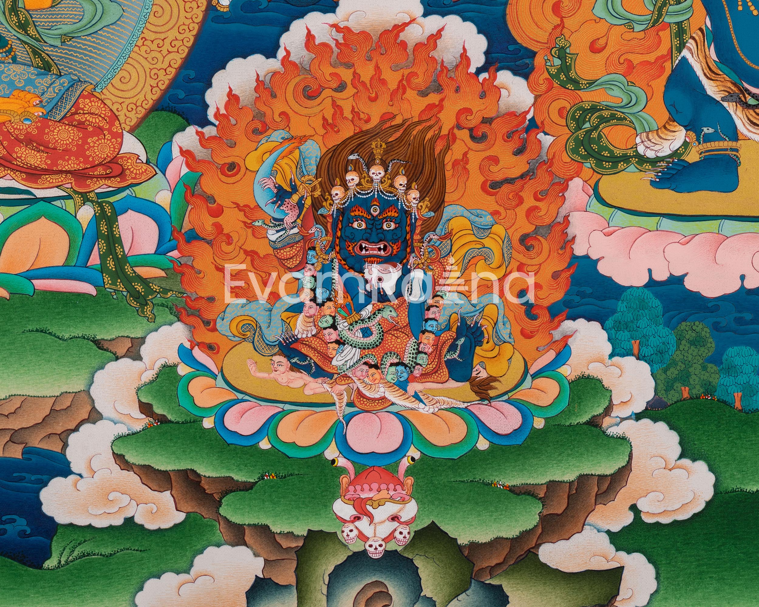 Chenresig, Manjushri Vajrapani, Kagyu Thangka Print