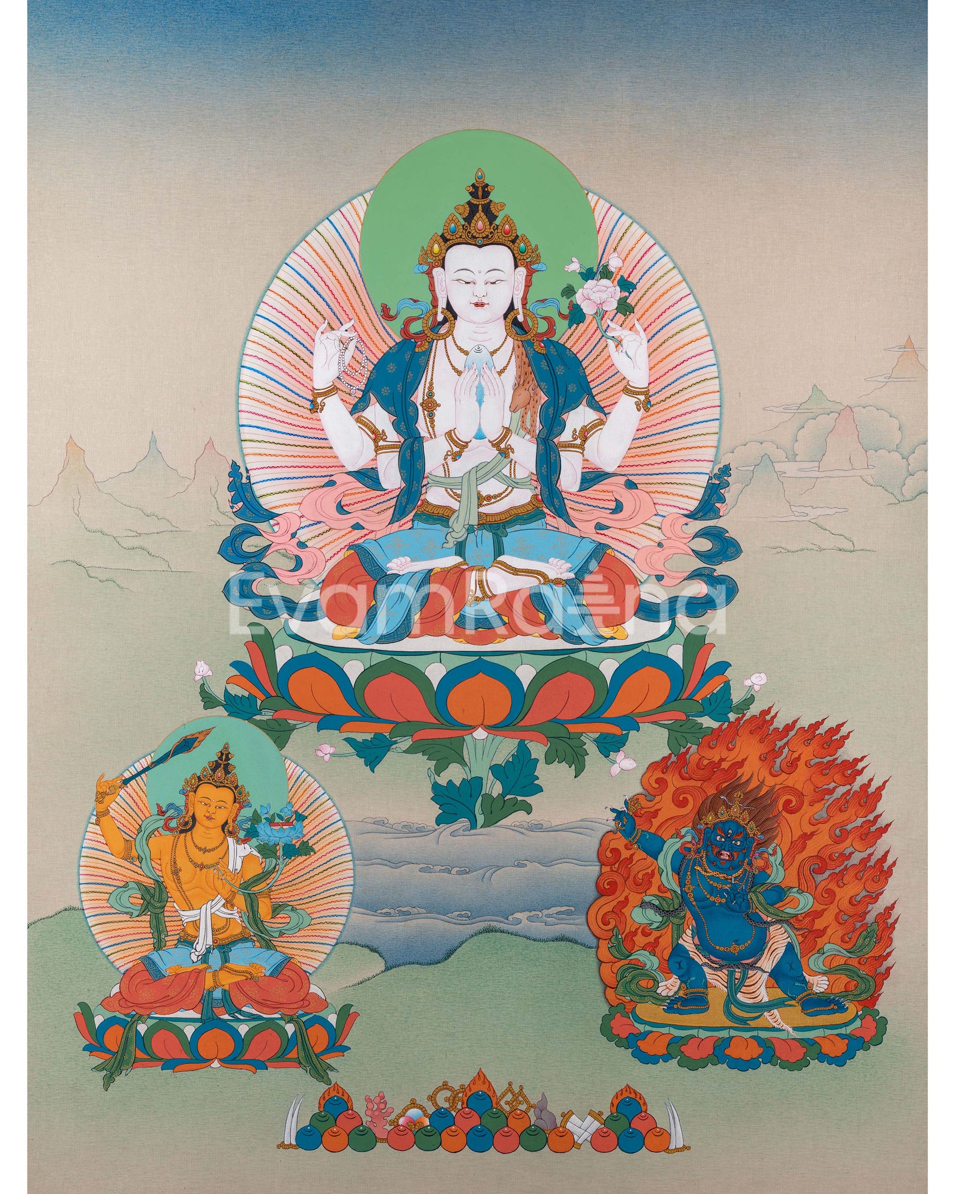 Chenresig with Vajrapani 