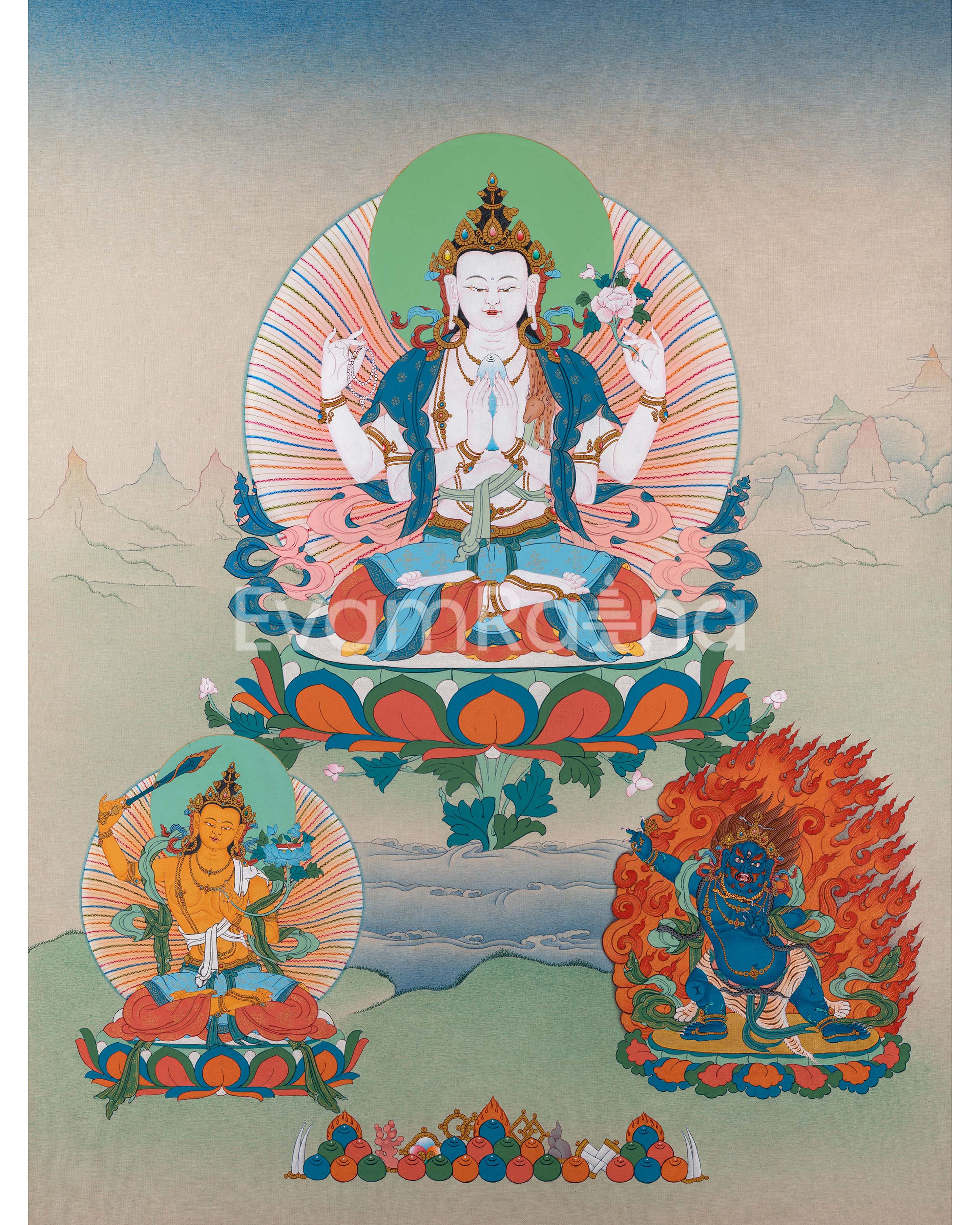 Chenresig with Vajrapani 