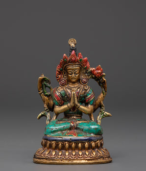 Handcrafted Tibetan Chenrezig Deity