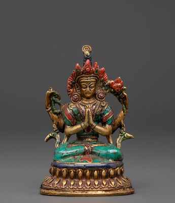Handcrafted Tibetan Chenrezig Deity
