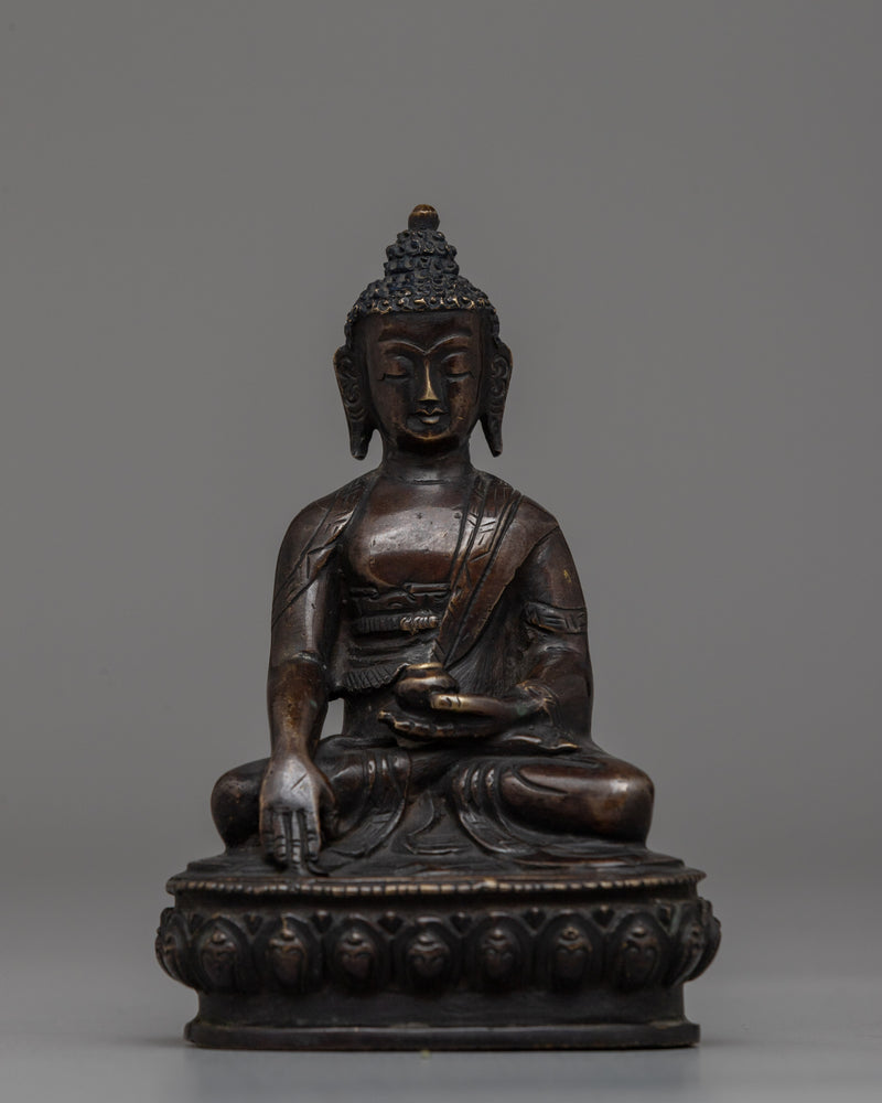 Oxidized copper Shakyamuni Buddha Statue 