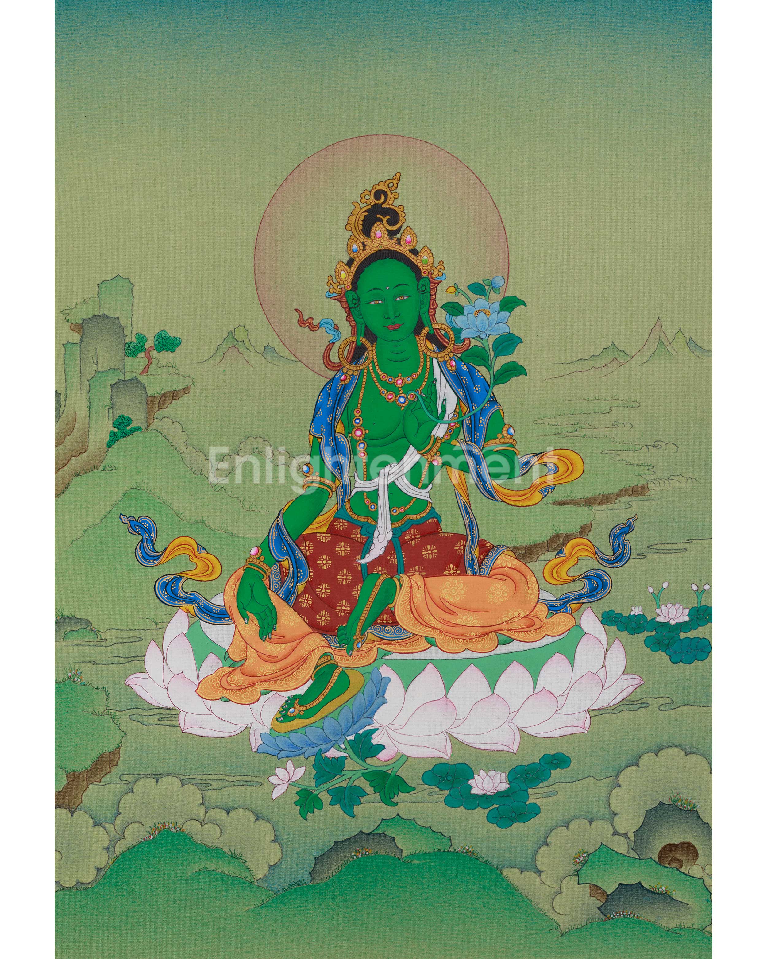 Hand-painted Thangka of Shyama Tara 