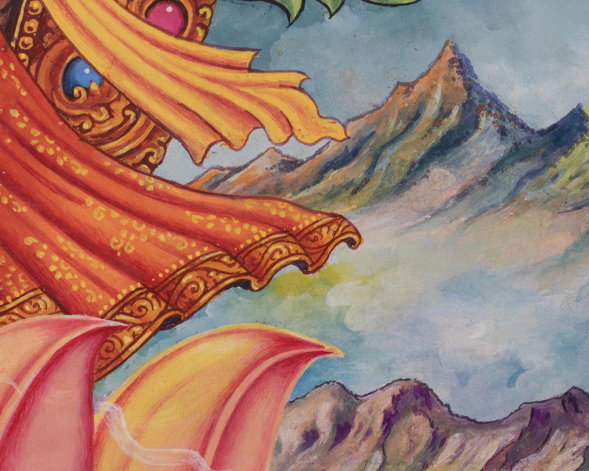 Standing Chenrezig Thangka | Hand-Painted Avalokiteshvara Artwork