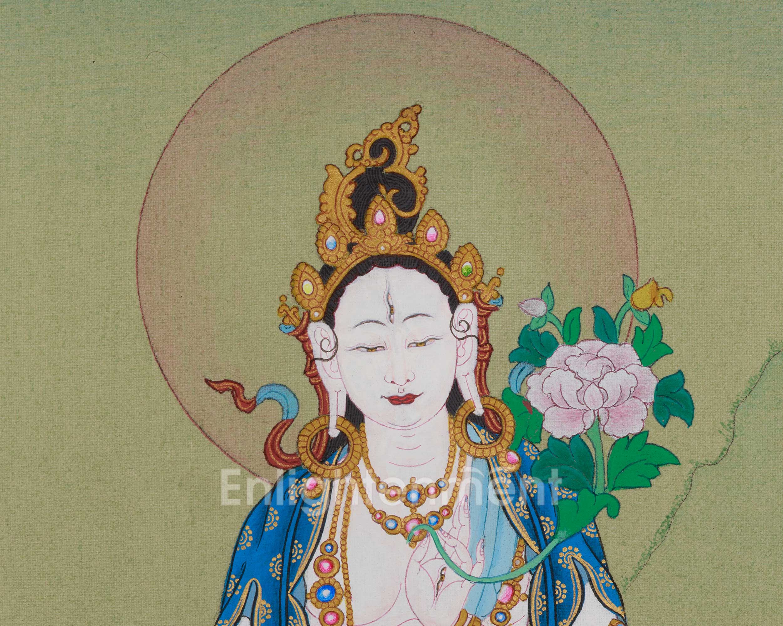 Long Life Deity White Tara Thangka | Seven-Eyed Deity | Sita Tara Artwork