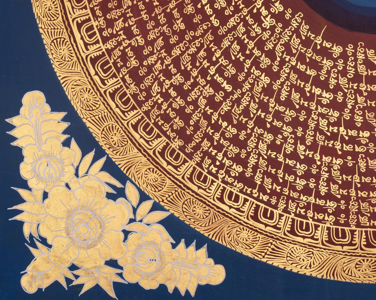 Hand-Painted Mantra Mandala | Tibetan Spiritual Thangka