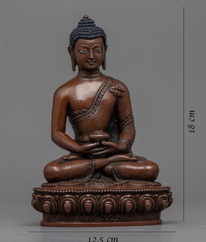 Amitabha Buddha Oxidized Copper Statue | Handmade in Nepal, Himalayan Buddhist Art