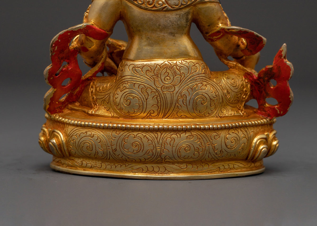 Dzambhala Guardian Statue:  Buddhist Wealth Deity Sculpture