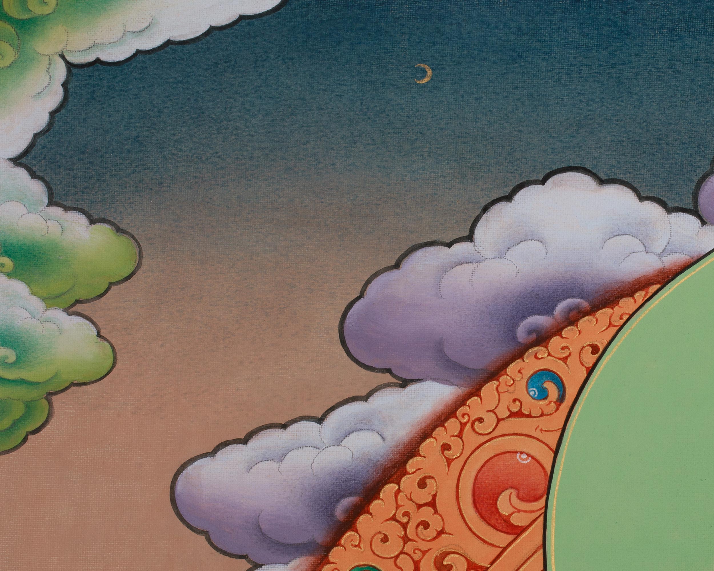 Tibetan Deity Dzambhala Thangka | Embodiment of Prosperity