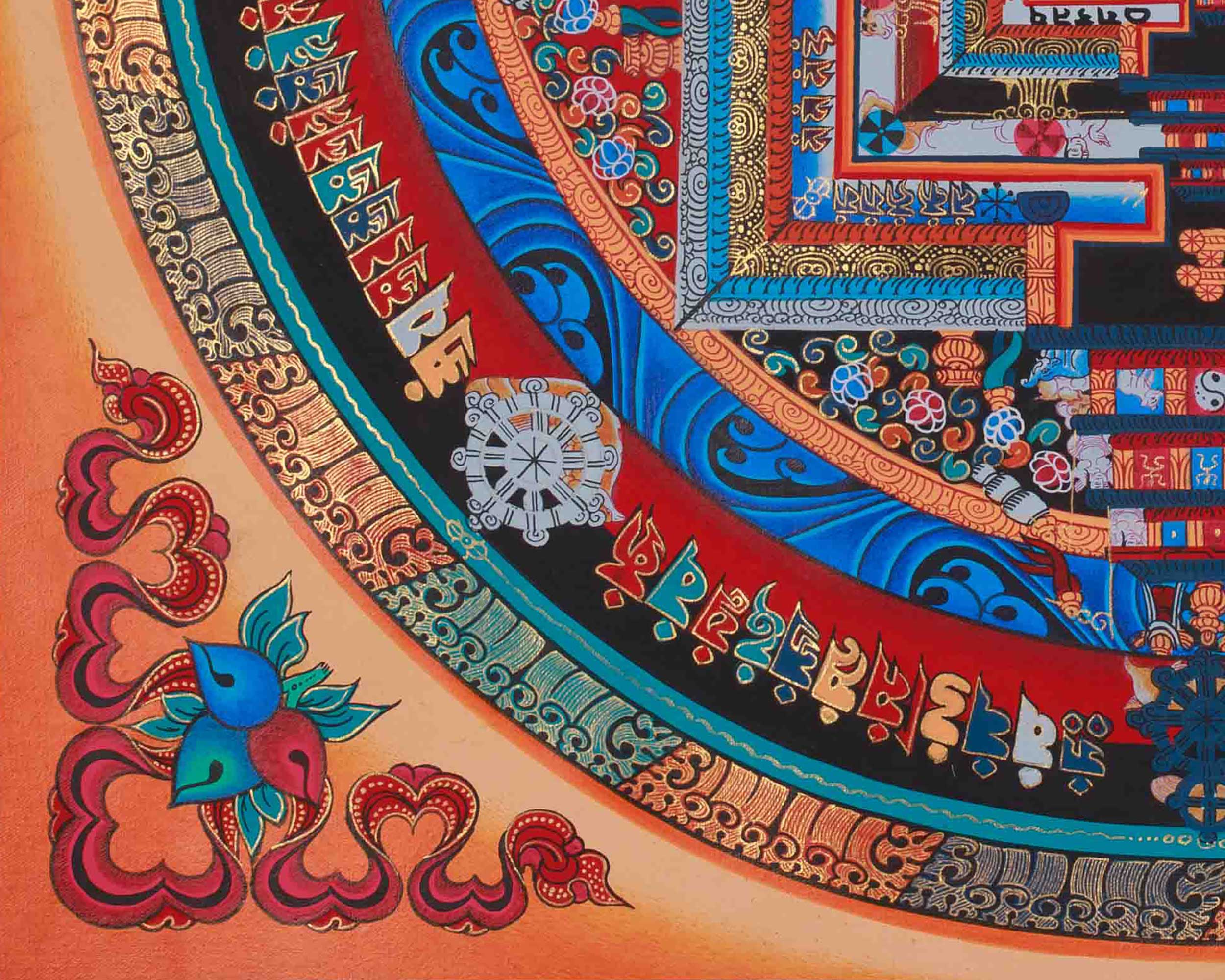 Vajrayana Kalachakra Mandala Art | Wheel of Time Buddhist Thangka