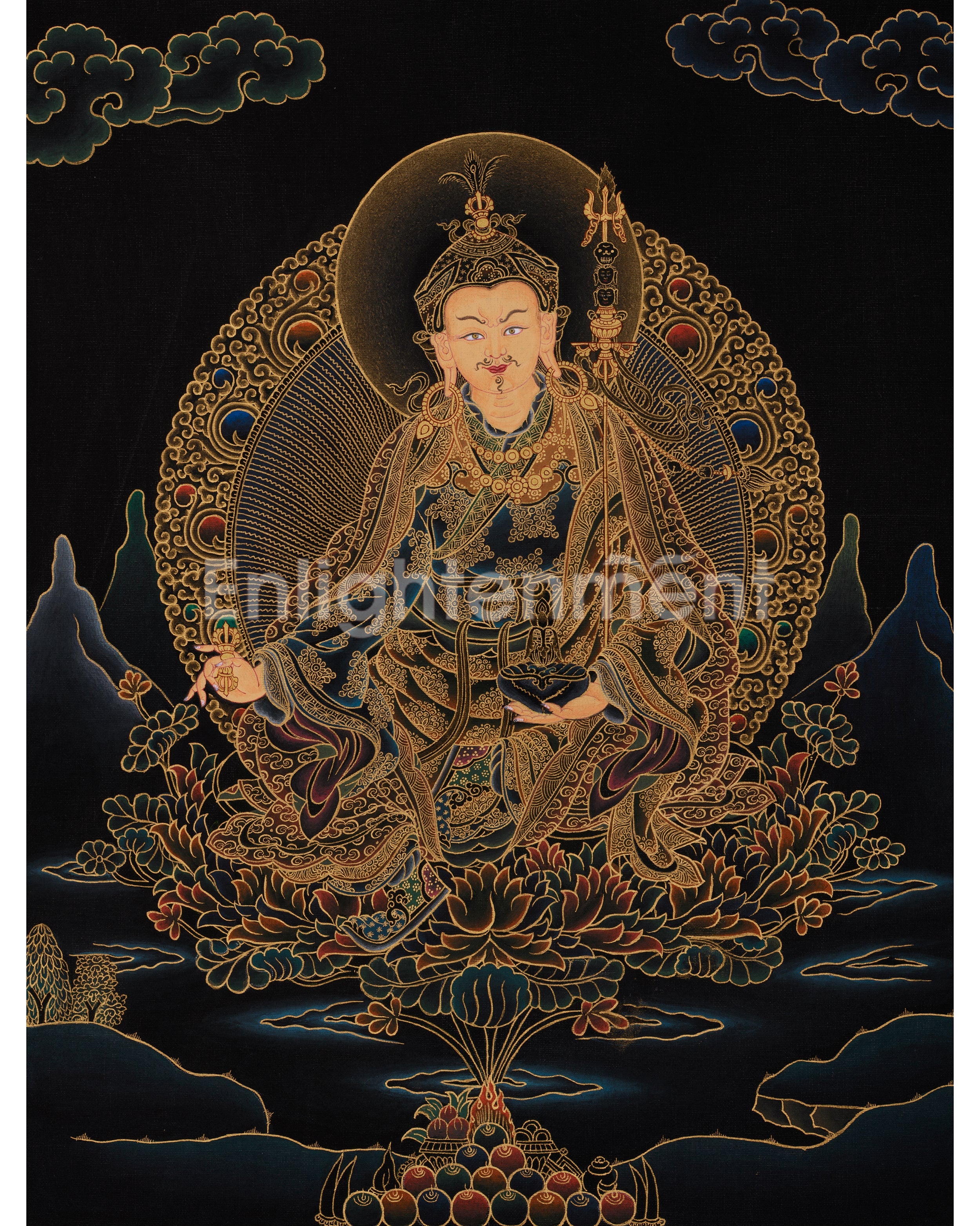 Hand-Painted  Guru Rinpoche
