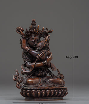 Vajradhara With Consort Oxidized Statue | Primordial Buddha Artwork