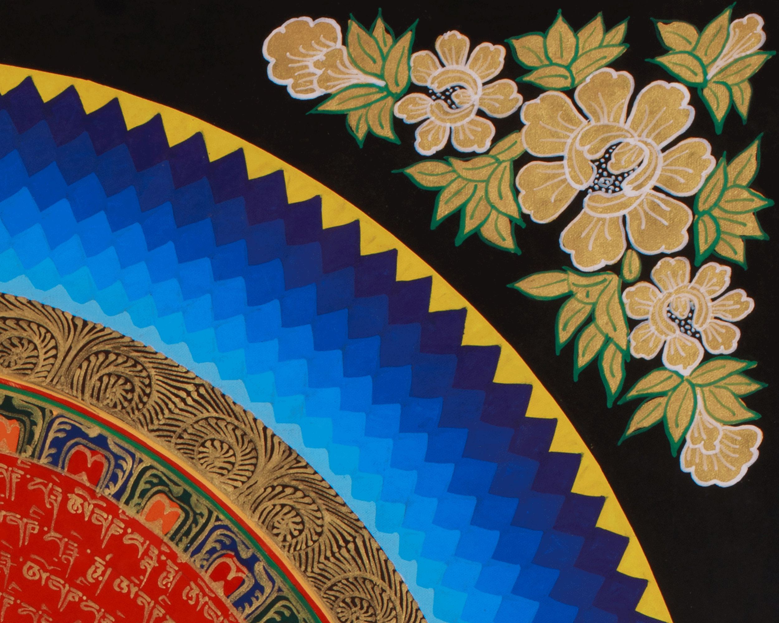 Spiritual Mantra Mandala Art | Meditation Altar | Sacred Thangka