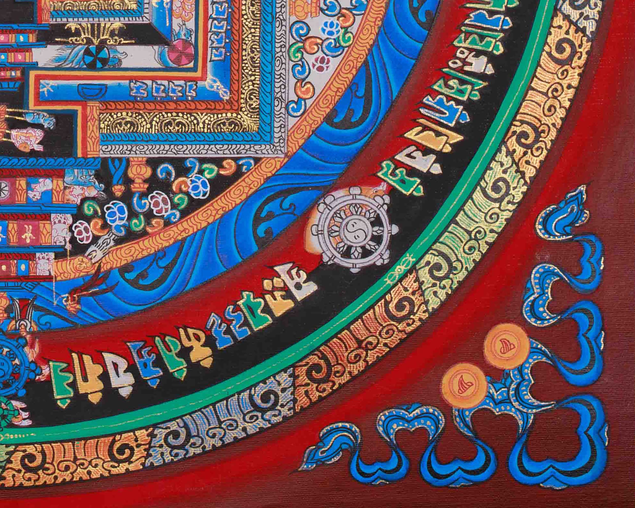 Spiritual Thangka Of Kalachakra Mandala | Himalayan Art Of Time, Space And Enlightenment | Meditation Altar