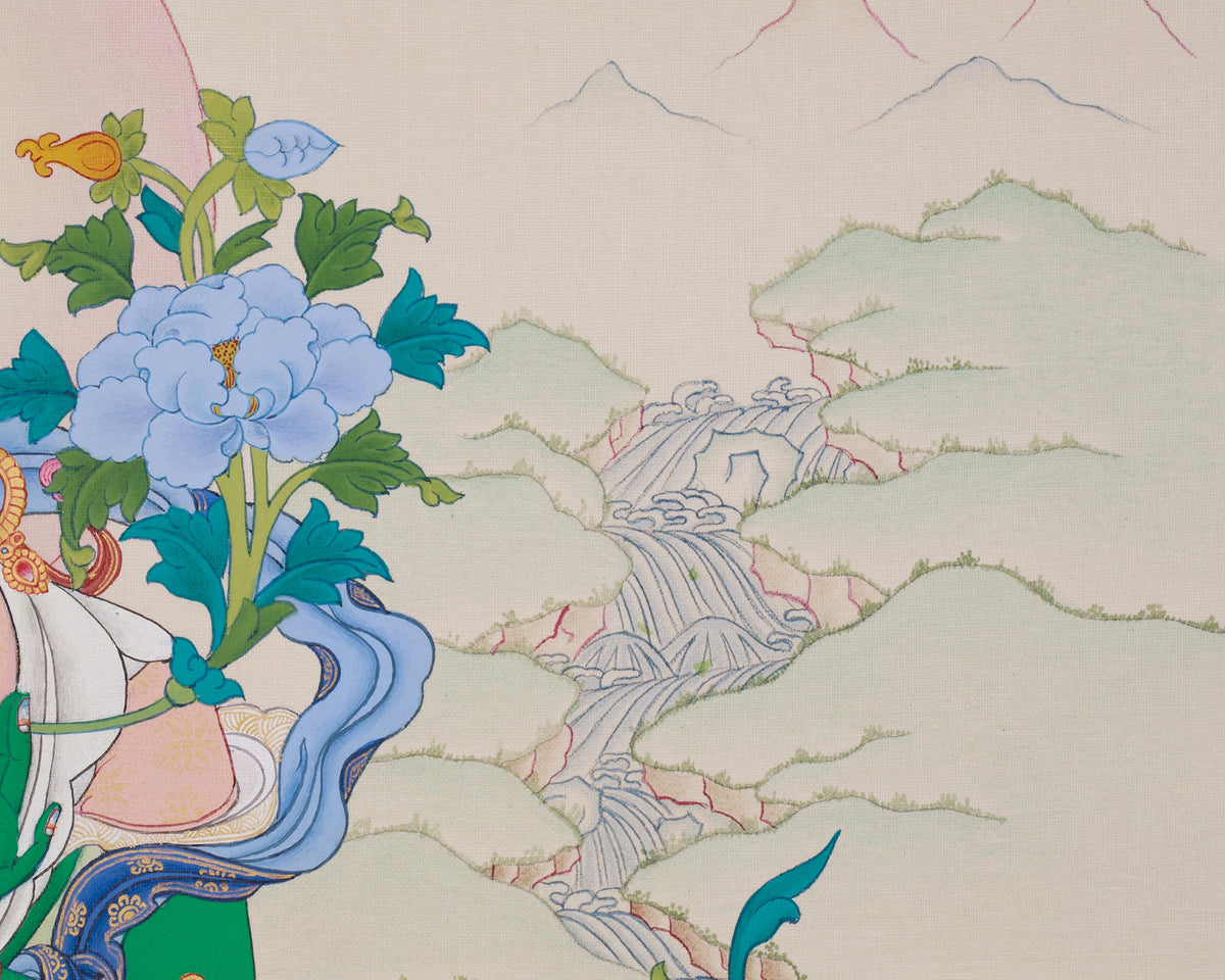 Hand-Painted Green Tara Protection Deity Thangka | Mother of Liberation