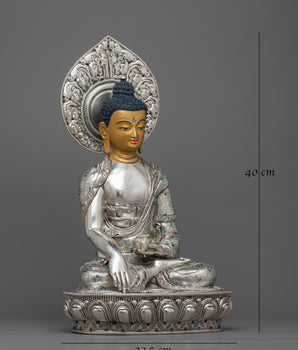 Silver Figurine Shakyamuni Buddha | Serenity Embodied