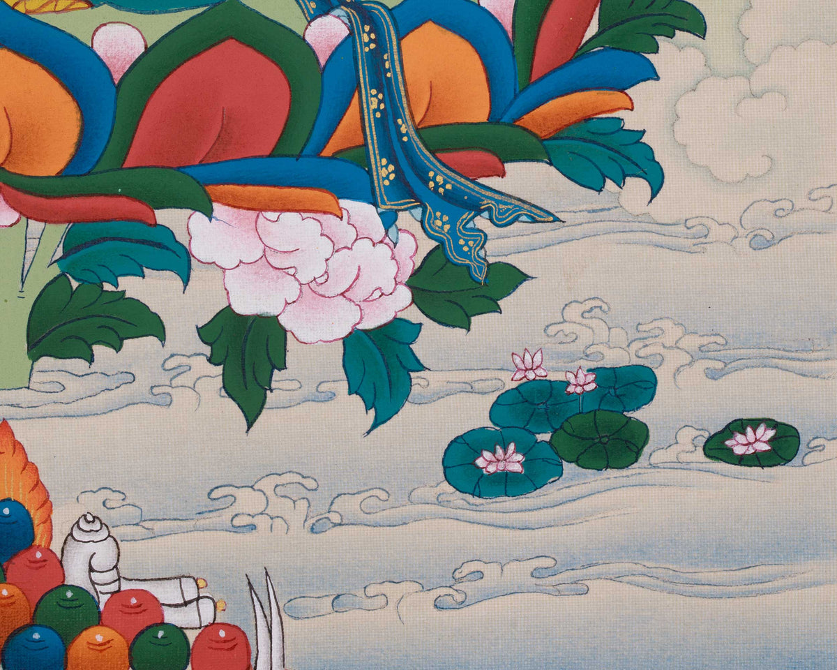 Manjushri Wisdom Deity Thangka | A Sacred Thangka of Knowledge and Enlightenment