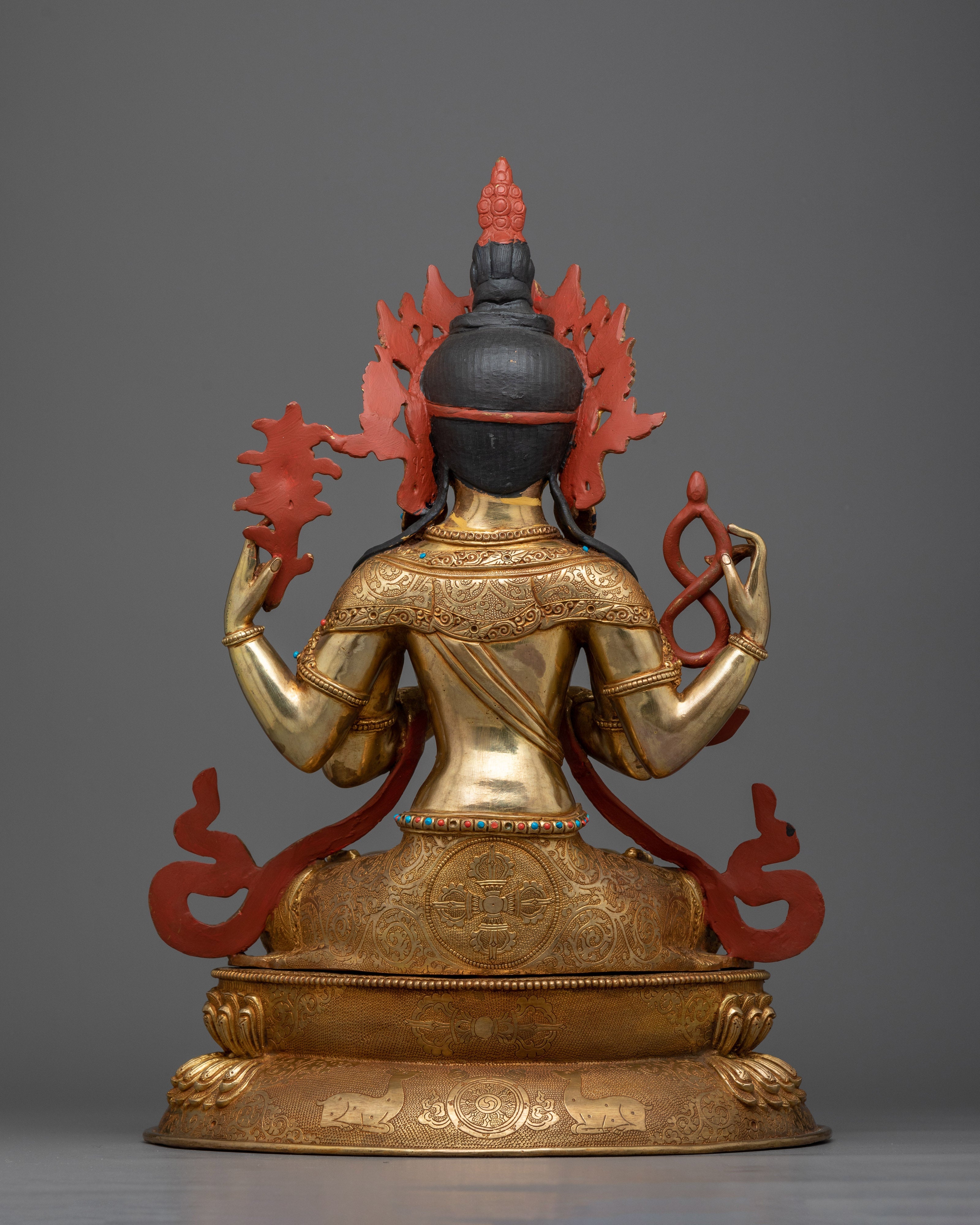 Chenresig Gold-Gilded Statue | Embodiment of Compassion