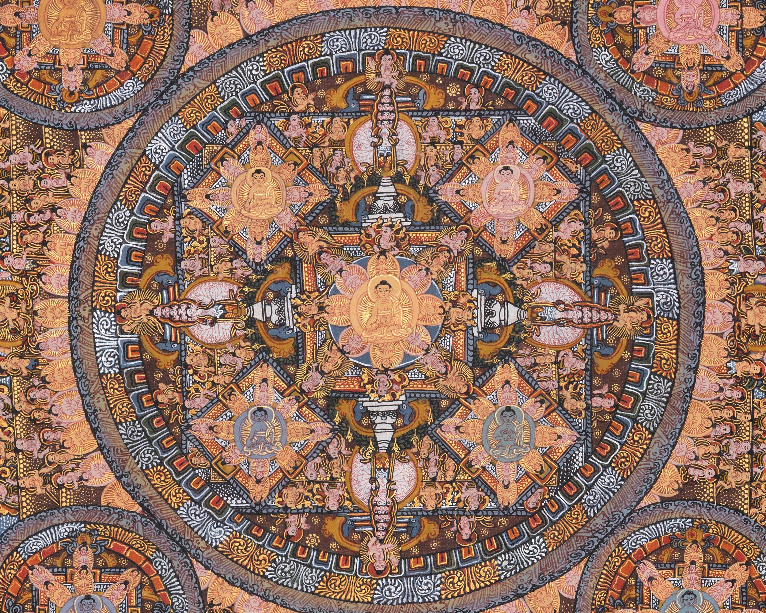 Mandala Artwork Of Buddha | Tibetan Thangka for Mindfulness and Clarity