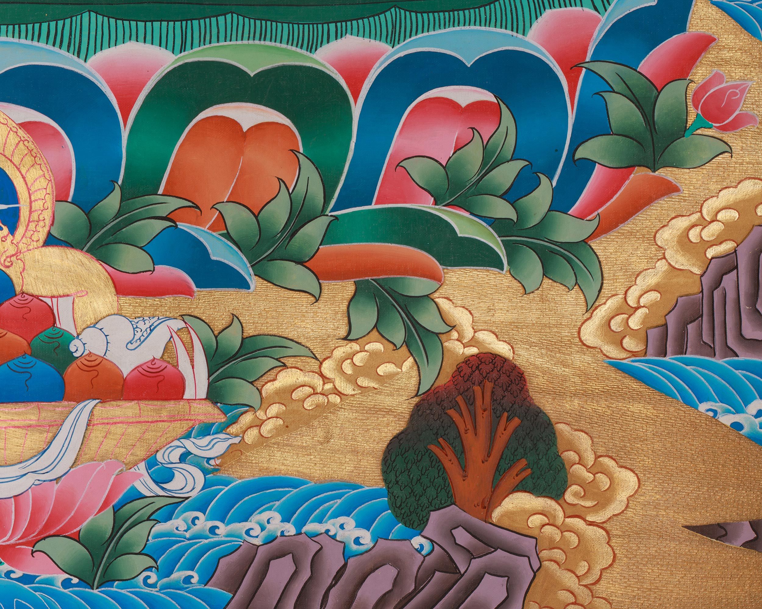Traditional Thangka of Namtoshe | Deity of Wealth And Prosperity In Tibetan Buddhism