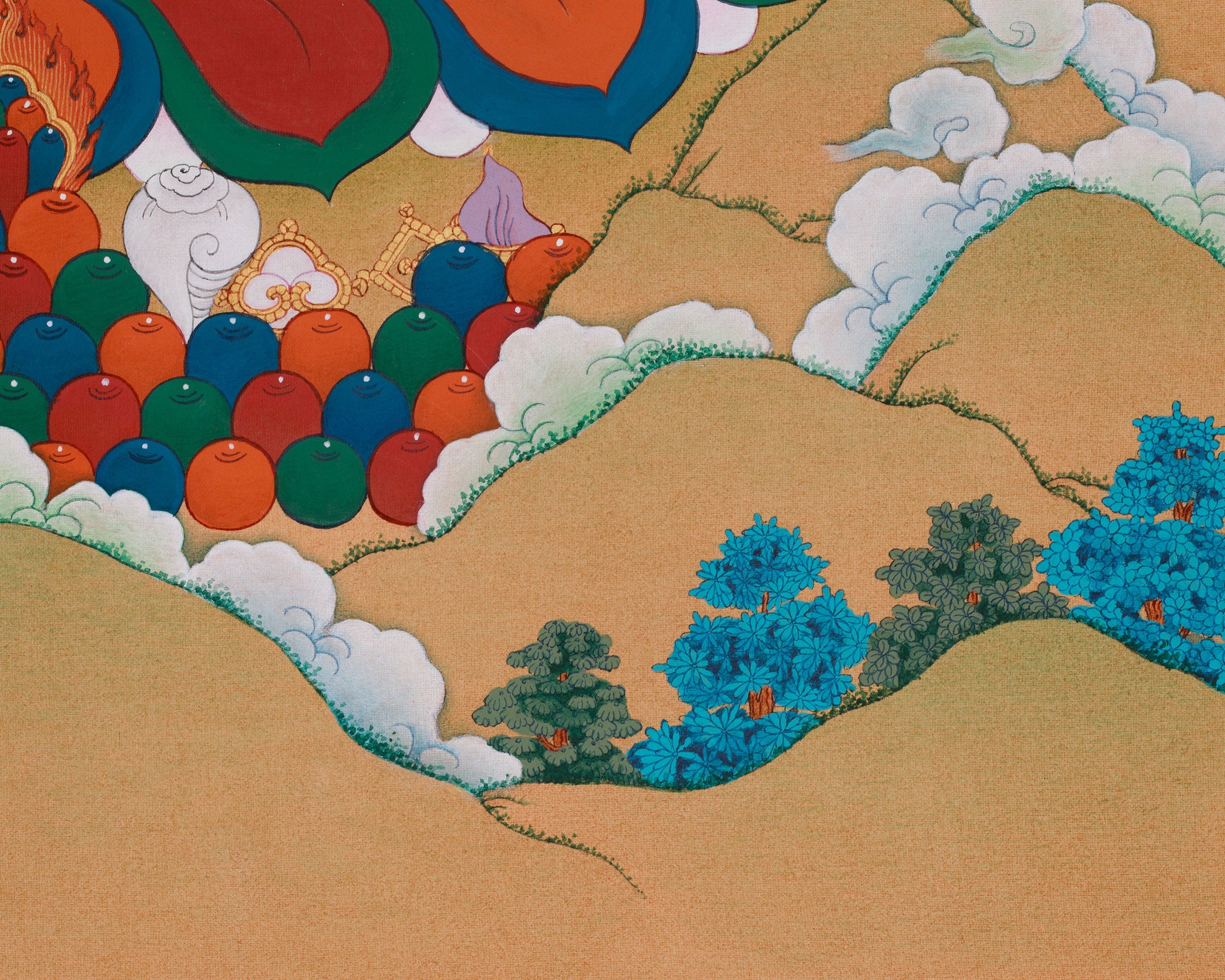 24 Inch Dzambhala Thangka | Buddhist God of Fortune and Protection