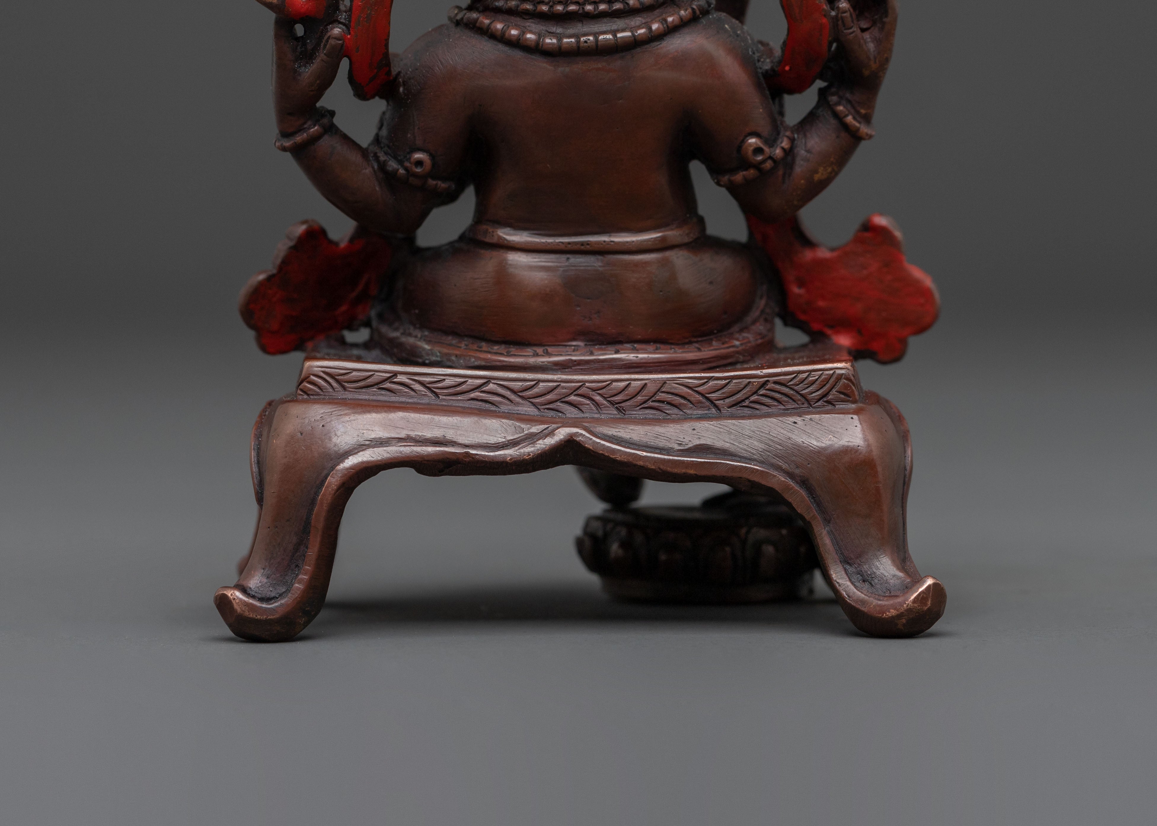 Spiritual Handmade Ganesh Sculpture | 24K Gold Gilded Ganesh | Oxidized Copper Altar Decor