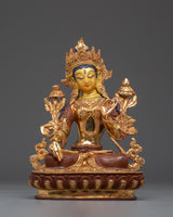 White Tara Buddha Statue with 24K Gold Gilded