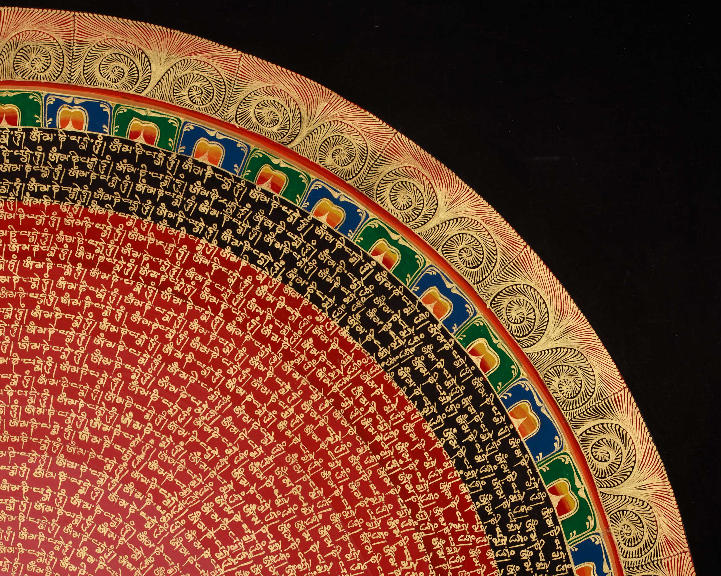 Himalayan Artwork of Mantra Mandala | Tibetan Buddhist Sacred Painting | Wall Hanging