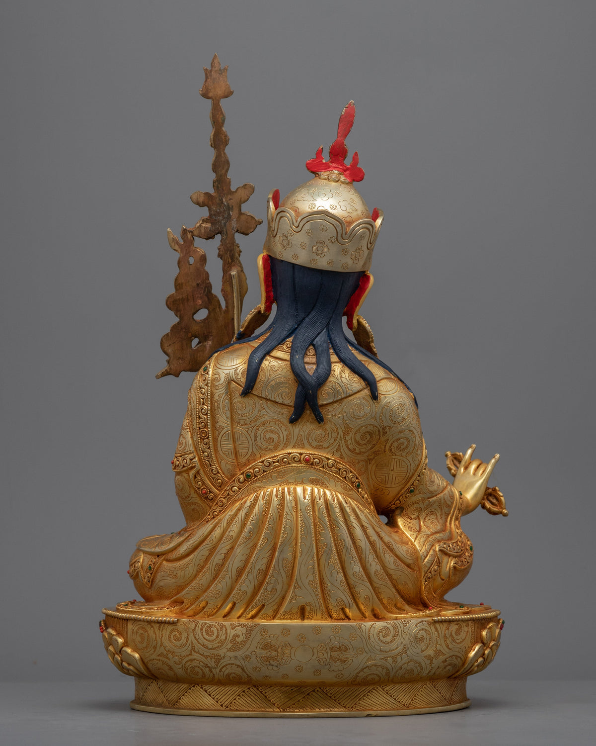 Traditional Guru Padmasambhava Mantra Sculpture | Tibetan Lotus Born Master Figurine