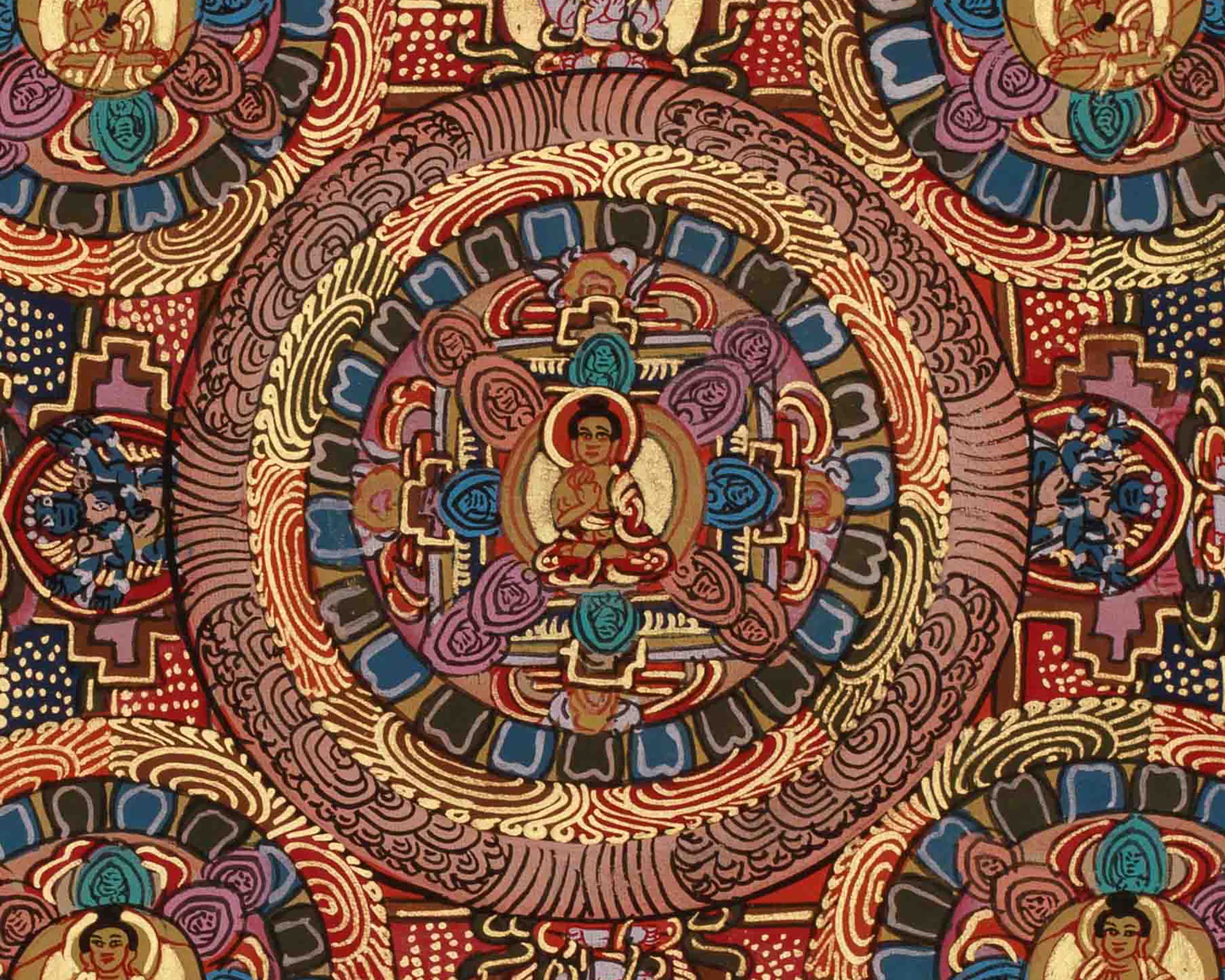 Buddha Mandala Himalayan Thangka | Traditional Tibetan Art | Meditation and Spiritual Wall Art