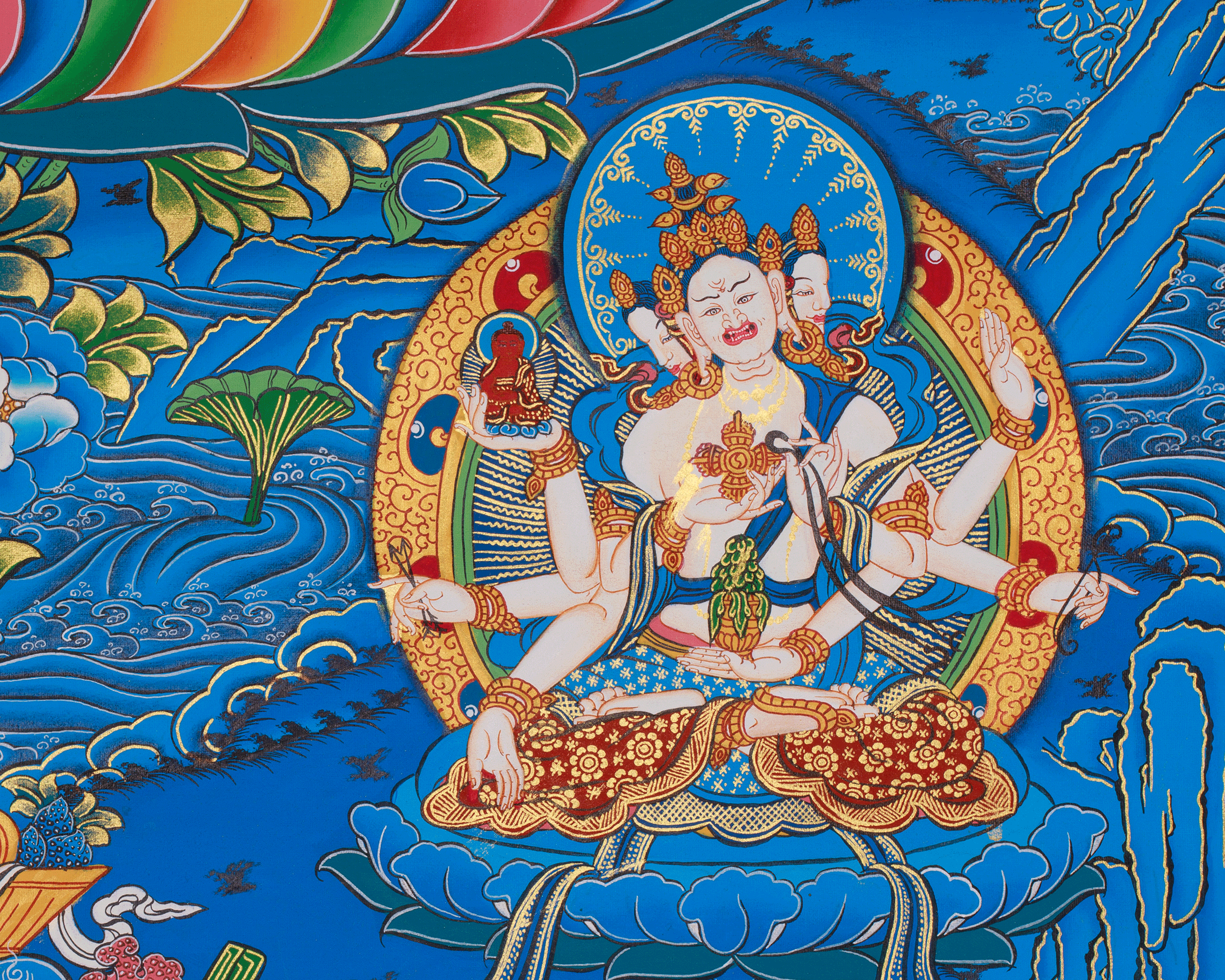 White Tara Longevity Art | Seven-Eyed Goddess | Sita Tara | Healing Deity
