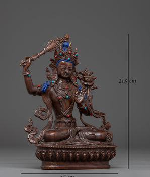 Wisdom Bodhisattva Manjughosa Statue | Handmade Nepali Art