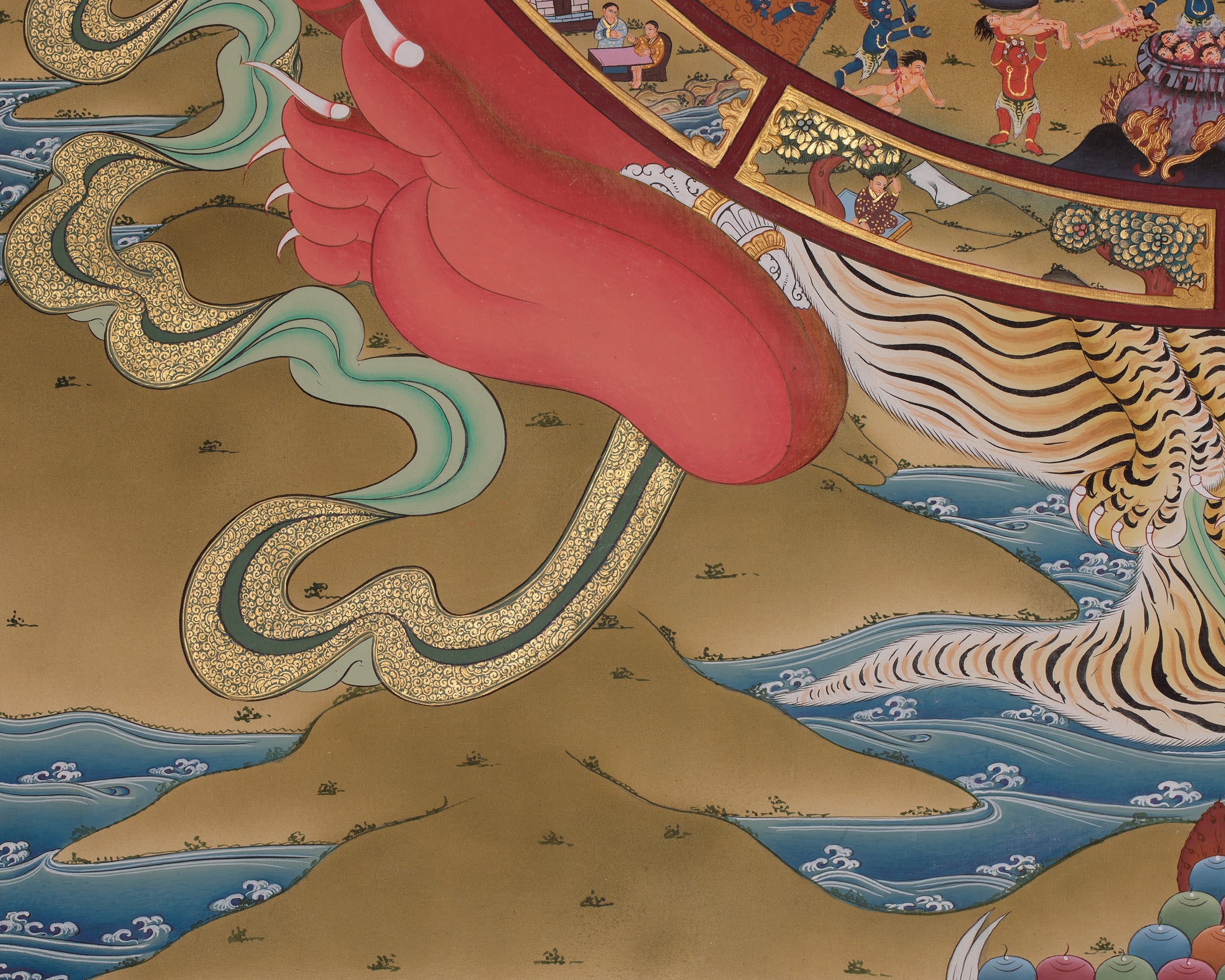 Samsara Wheel of Life Thangka | Tibetan Buddhist Painting of Karma and Rebirth