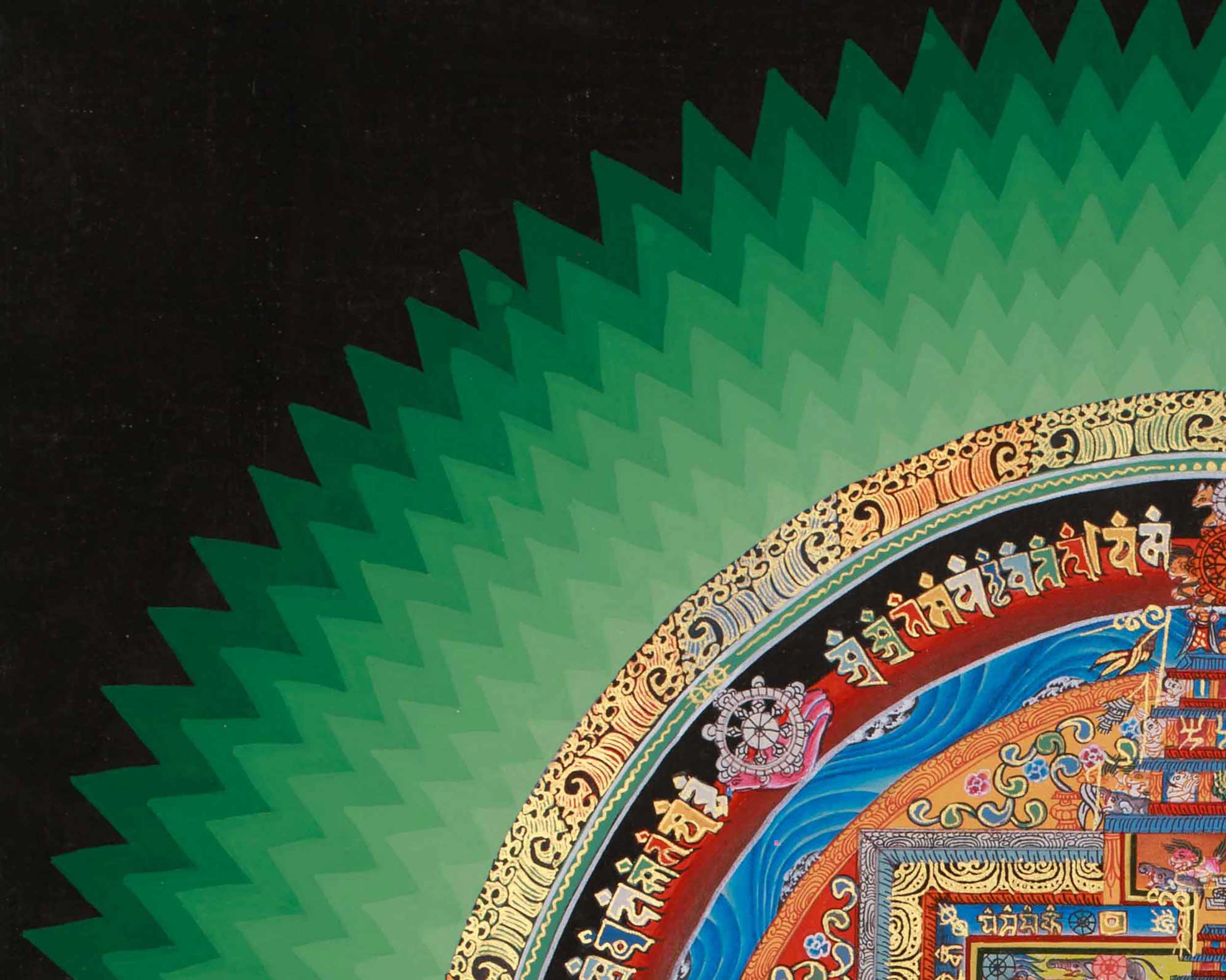 Himalayan Kalachakra Mandala Artwork | Sacred Wheel Of Time Art | Meditation & Spiritual Altar