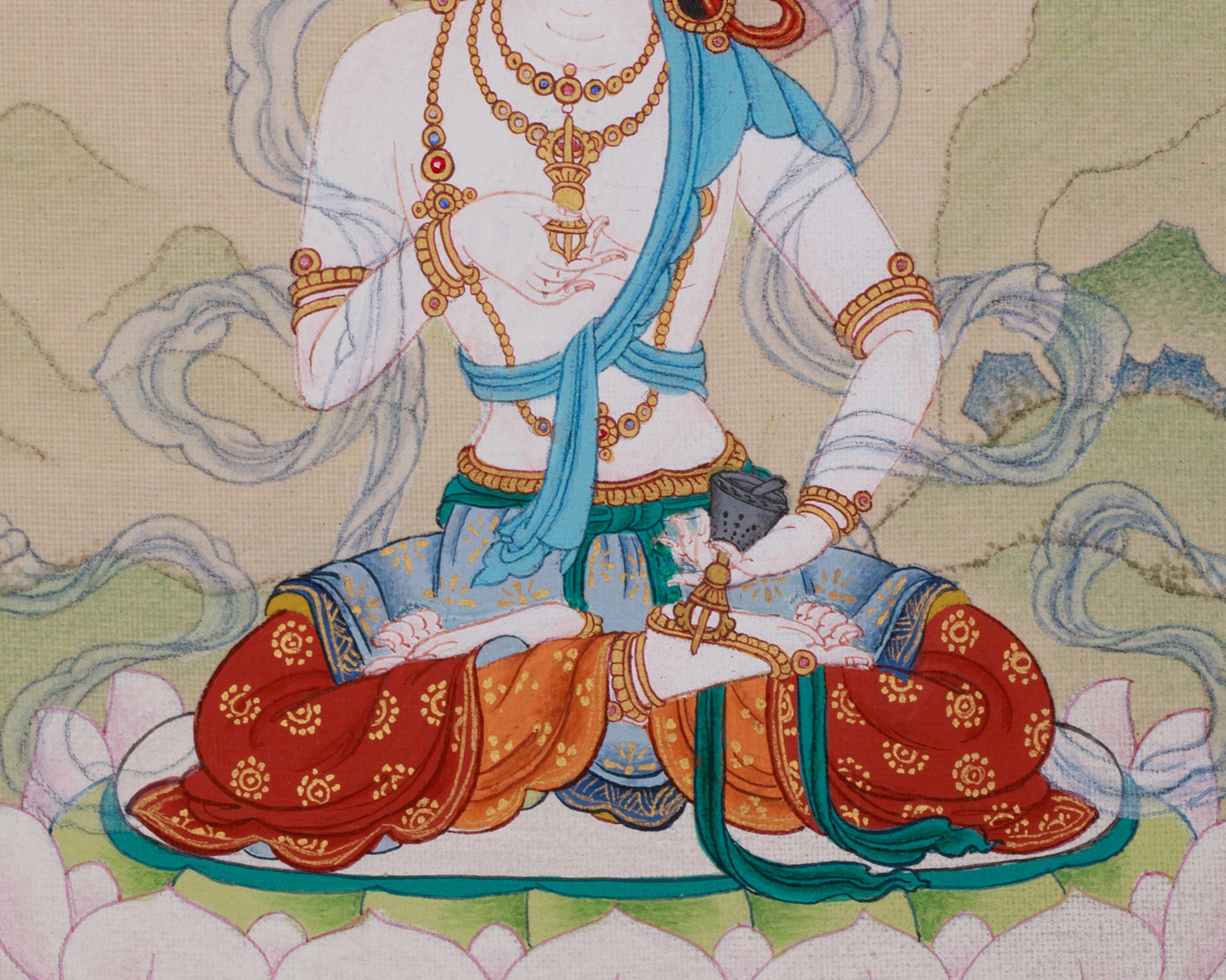 Sacred Thangka of Vajrasattva | Purification Deity Buddhist Art