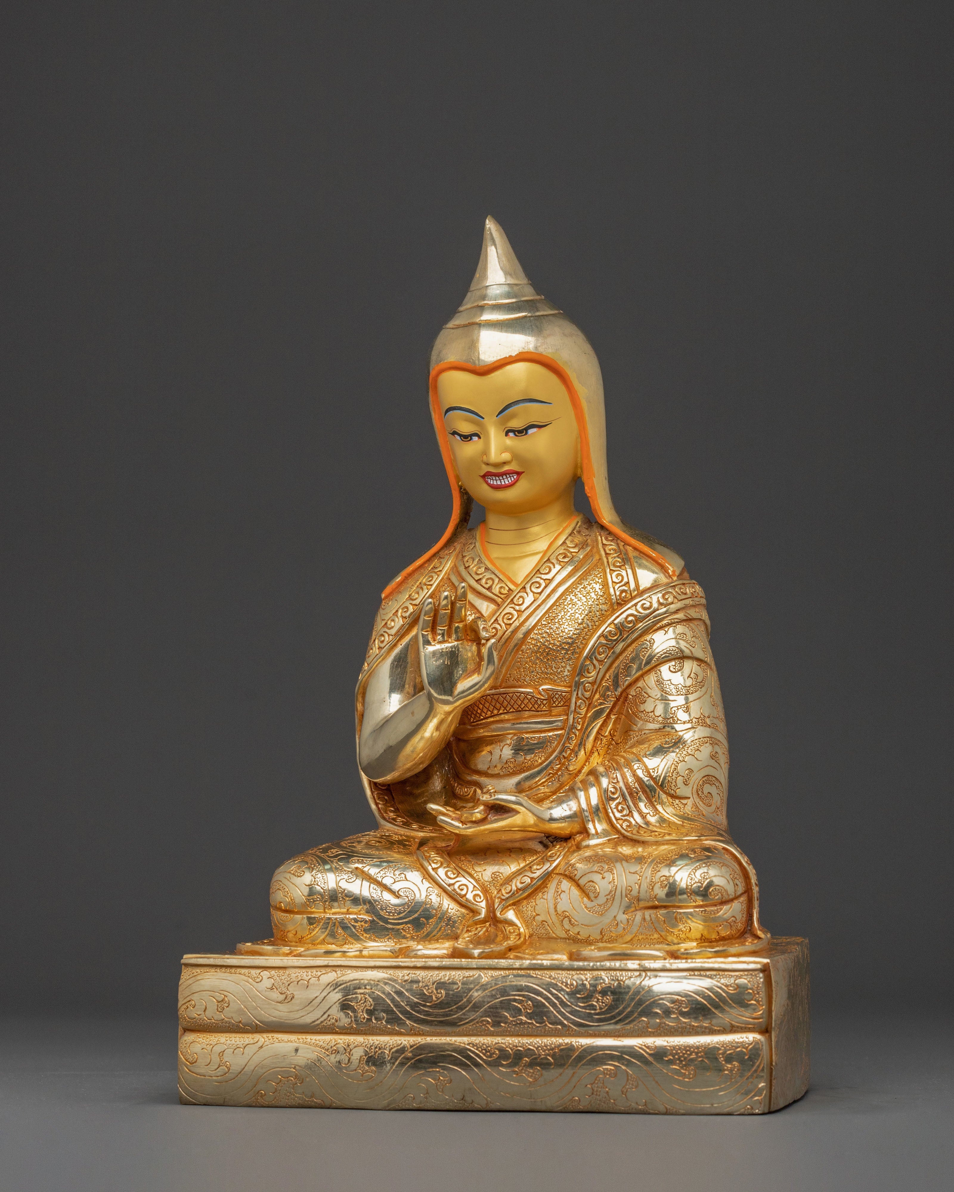 Trisong Detsen Santaraksita Statue Set | Buddhist Art Statue Set