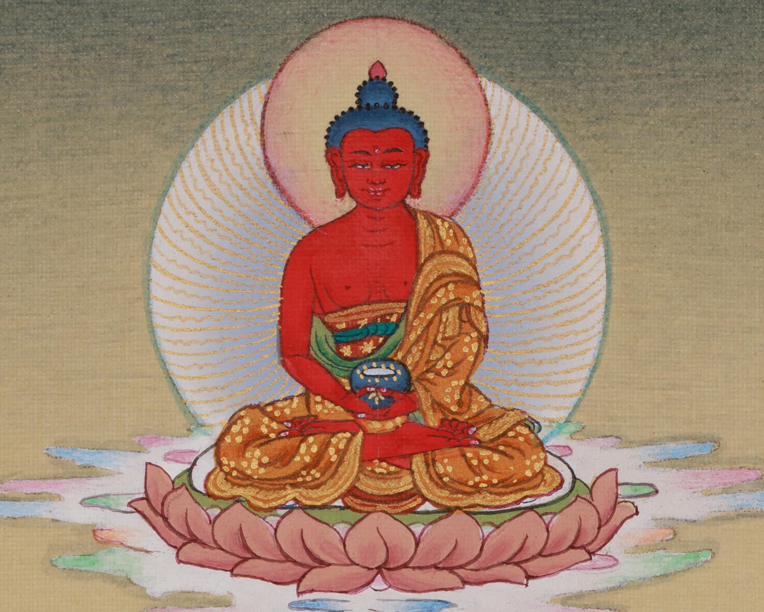 Green Tara with Amitabha Buddha Art | Swift Action Deity | Buddha of Infinite Light