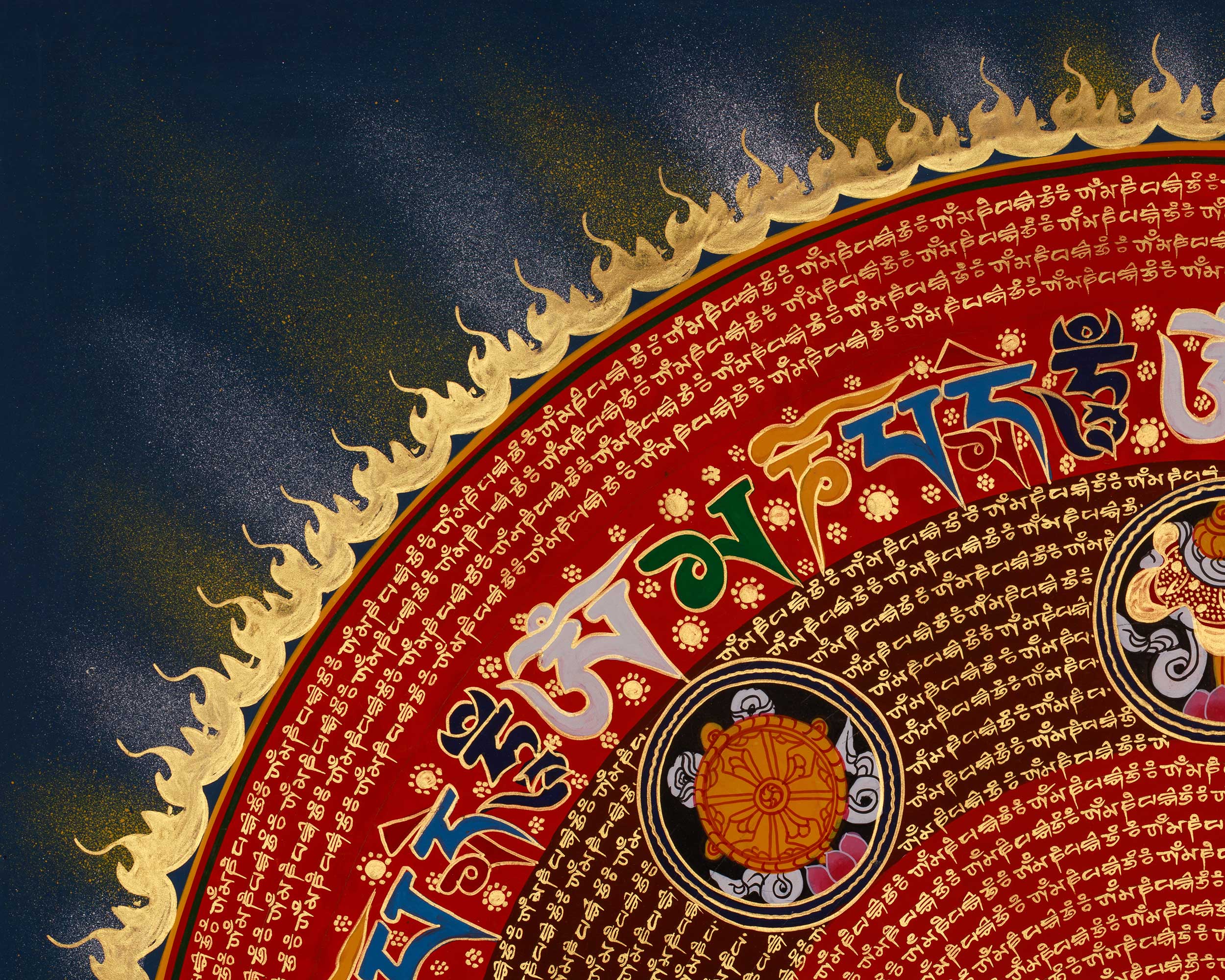 Mantra Mandala Spiritual Art | Representation of Sacred Sound and Spiritual Focus | Home Decor