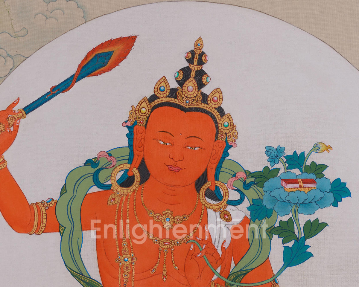 Buddhist Wisdom Deity Manjushri Thangka | Awakening Wisdom | Himalayan Art