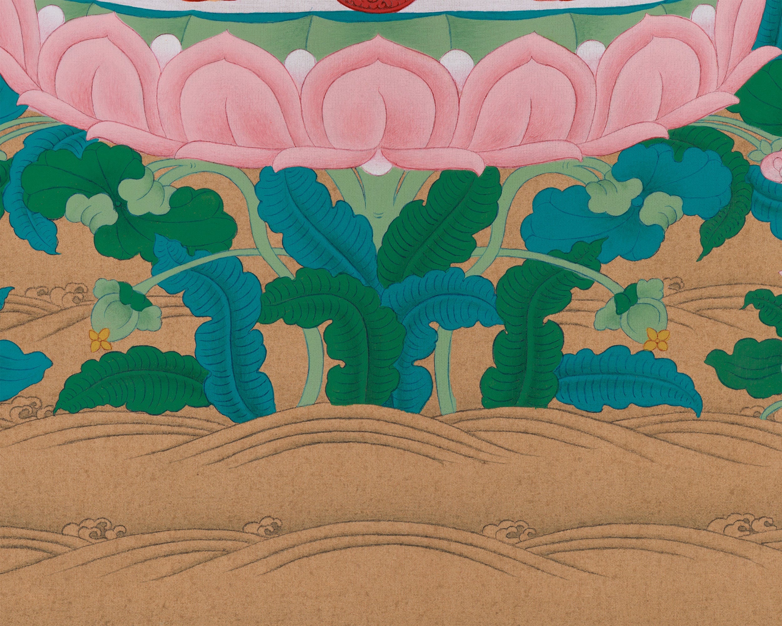 Minimal Red Buddha Amitabha Thangka | Enlightened Deity of Infinite Light