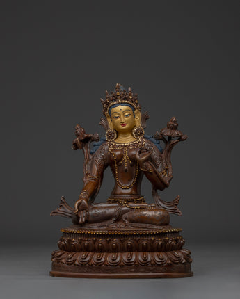 White Tara Copper Female Deity