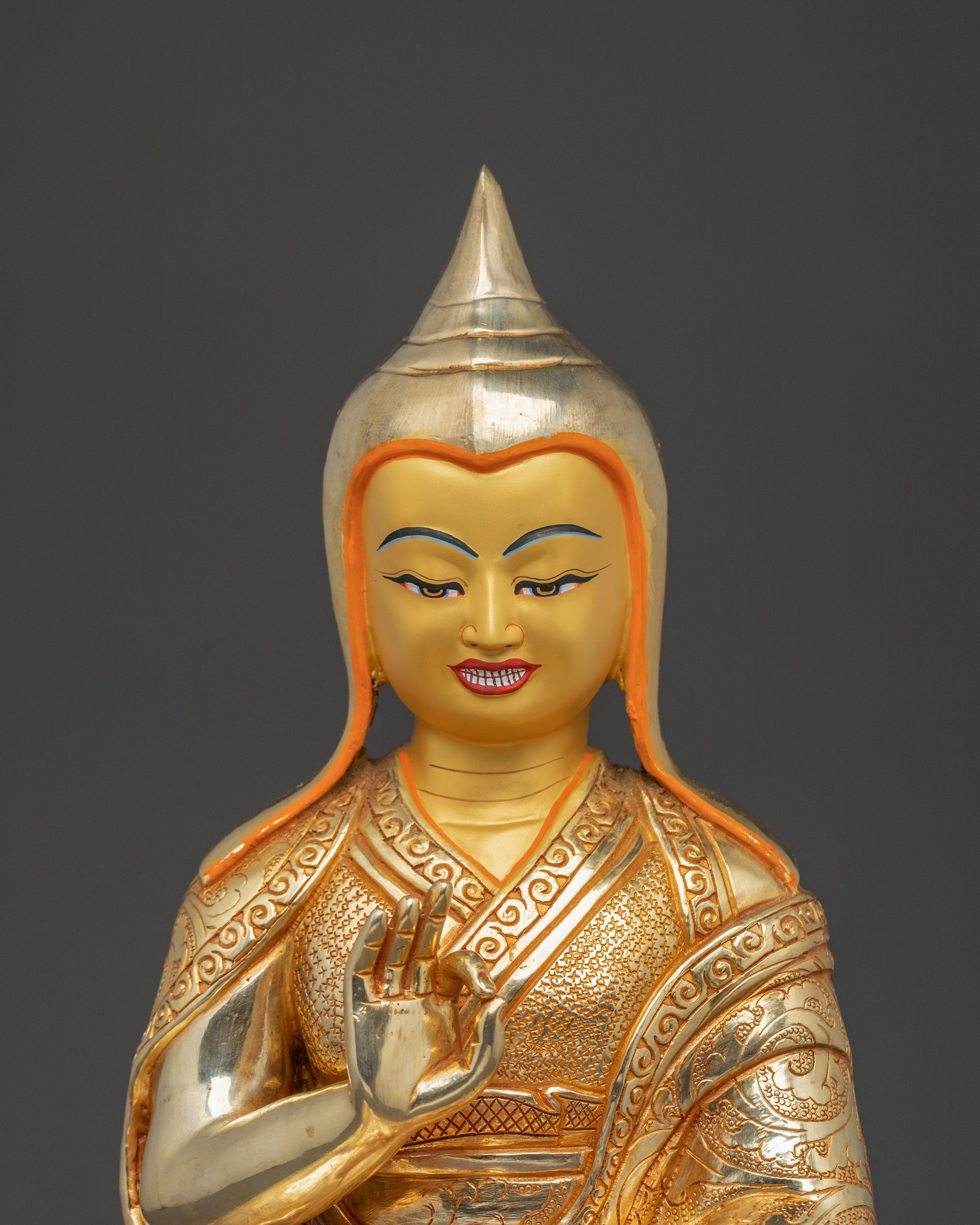 Trisong Detsen Santaraksita Statue Set | Buddhist Art Statue Set