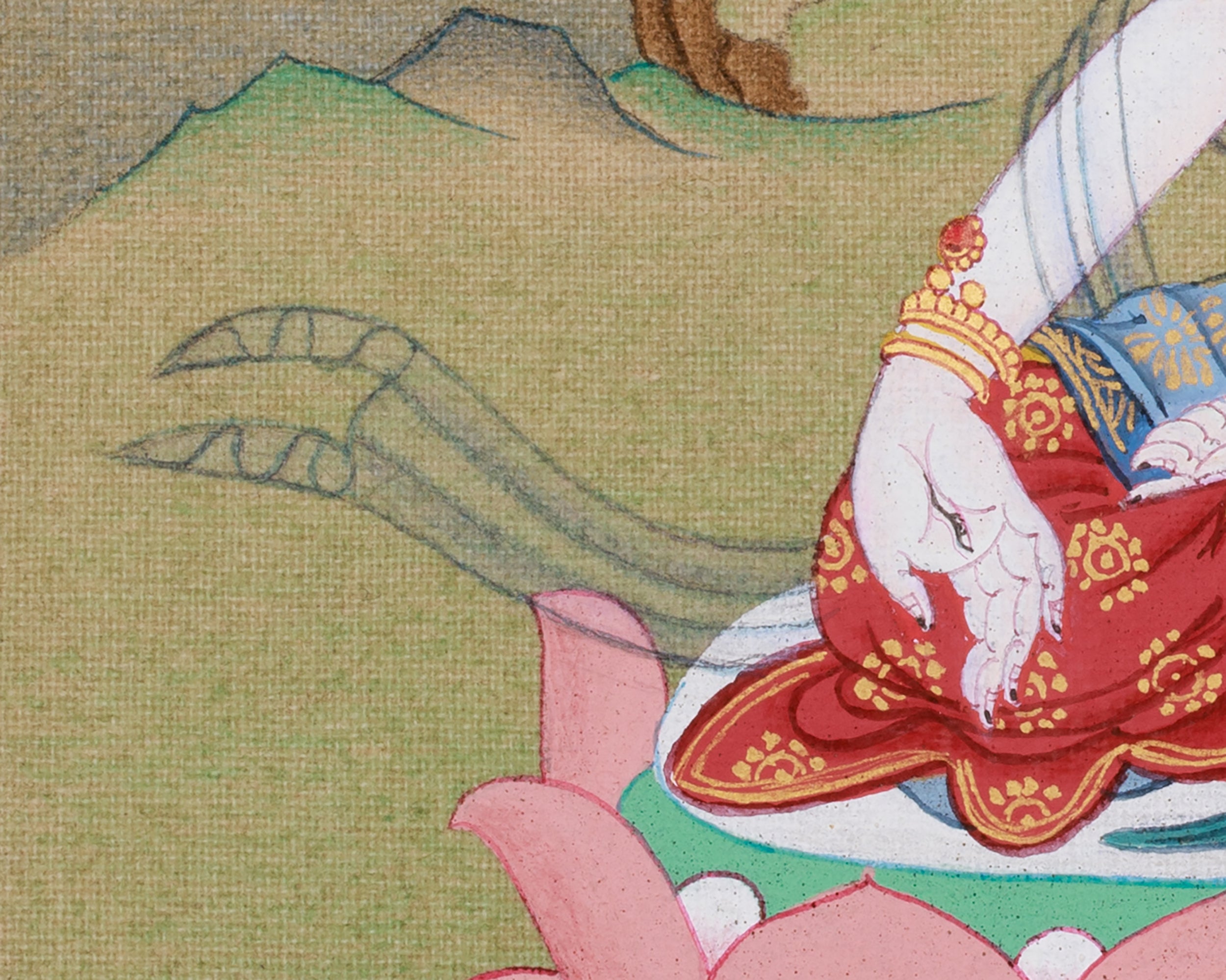 Traditional Thangka of Seven Eye White Tara | Goddess of Healing