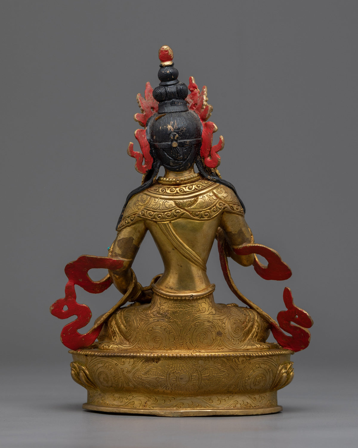 Vajrasattva Sculpture Gilded in Gold | Handmade in Nepal, Himalayan Buddhist Art