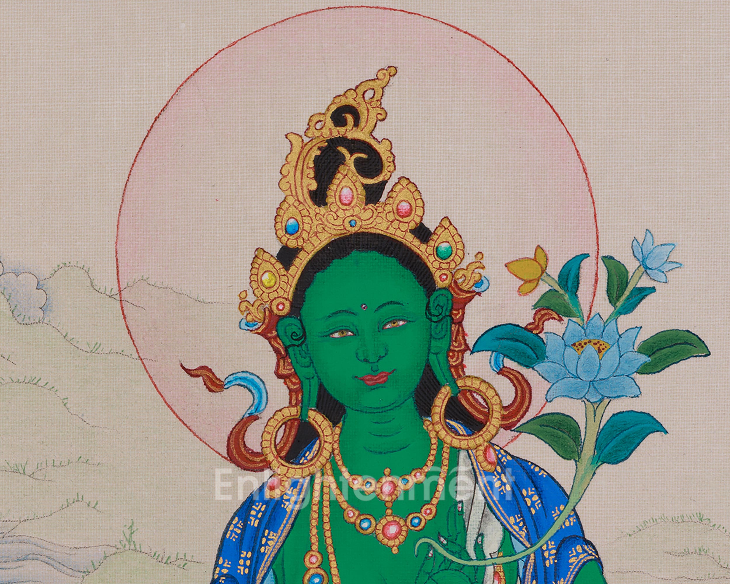 Mother of All Buddhas Green Tara Thangka | Shyama Tara | Compassionate Protector