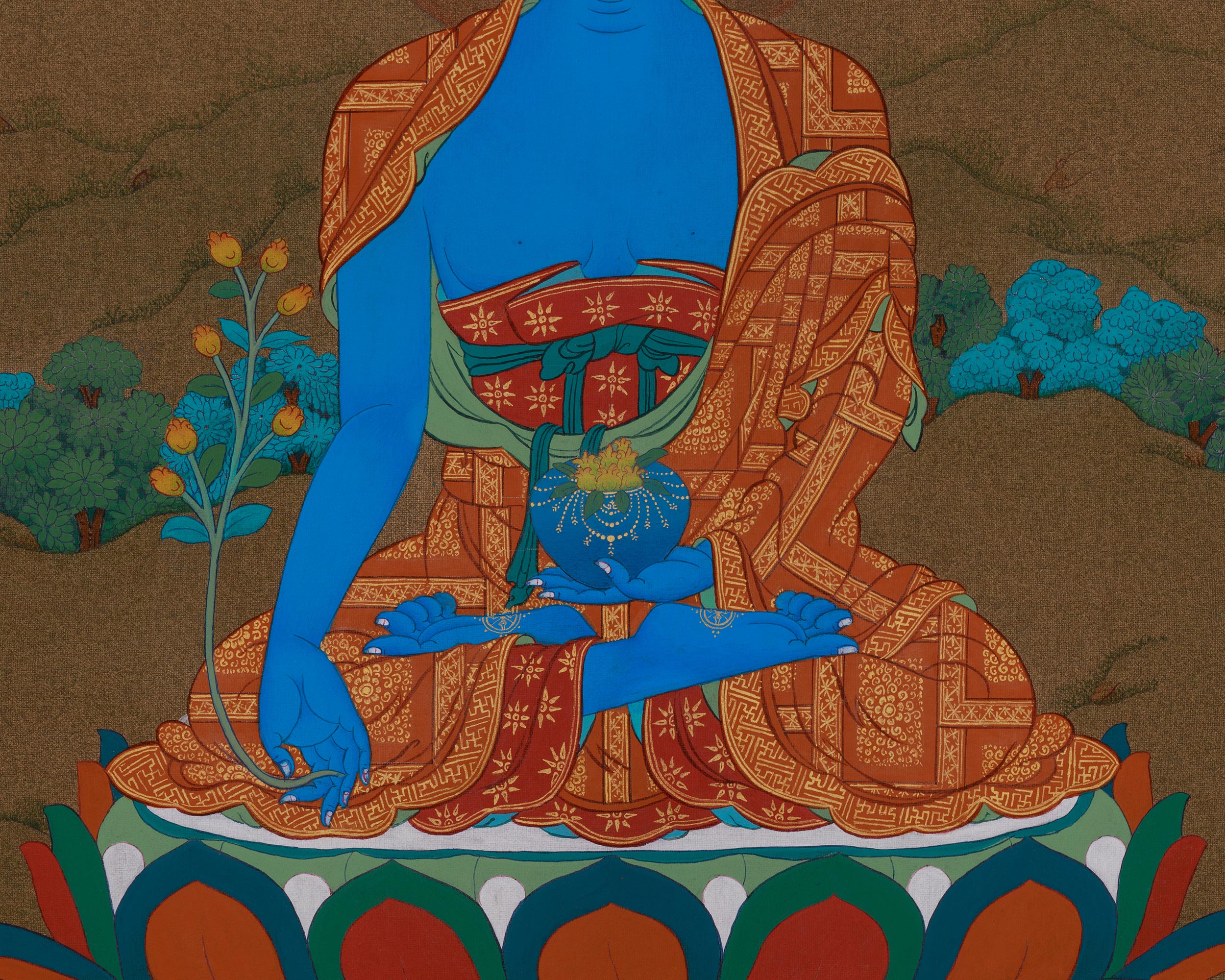 Medicine Buddha Sacred Art | A Masterpiece of Divine Healing and Spiritual Protection