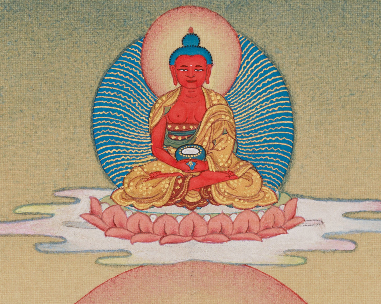 Goddess White Tara With Amitabha Thangka |  Healing, Longevity and Spiritual Protection