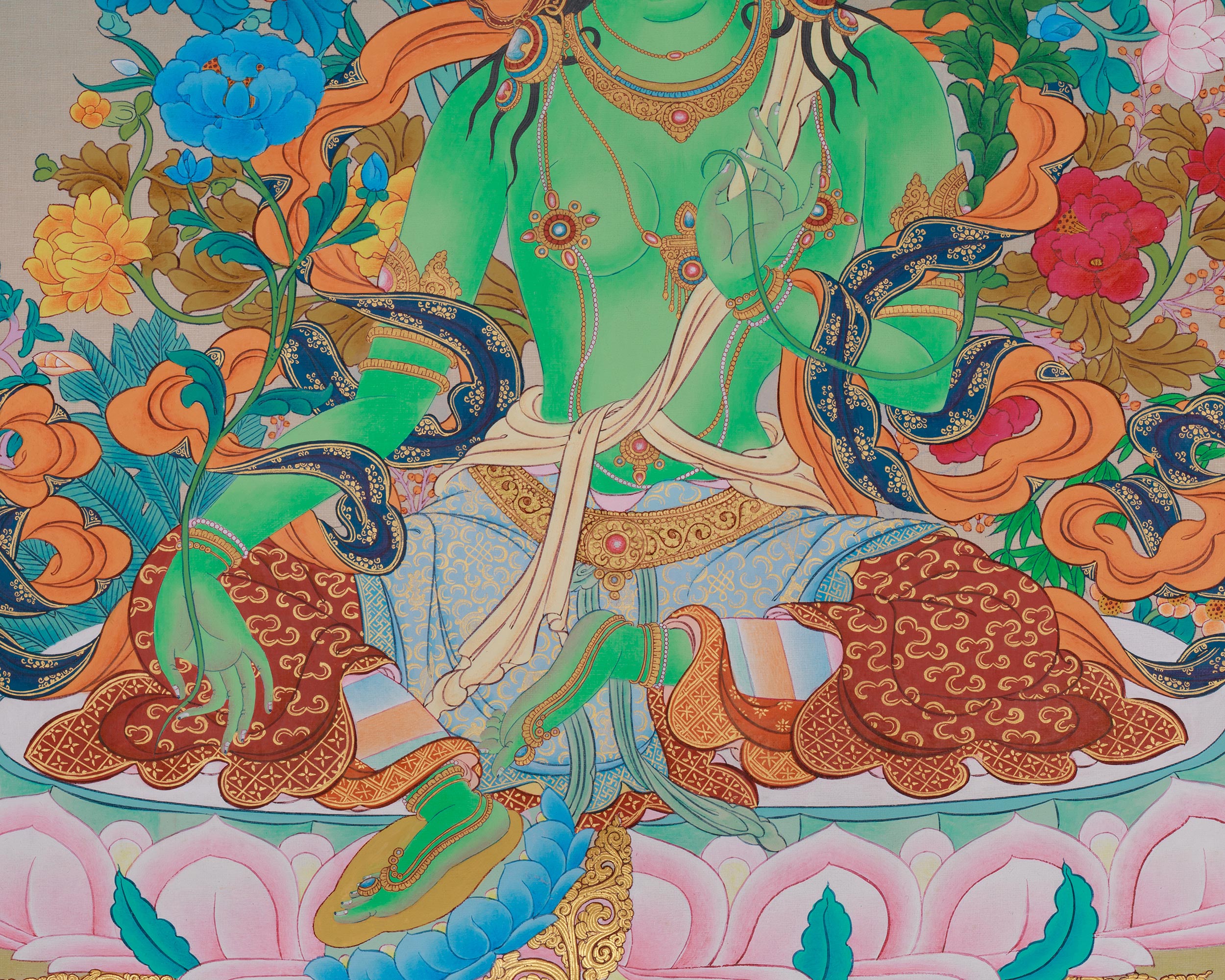 Shyama Tara Art | Green Tara | Compassion Goddess | Wall Hanging