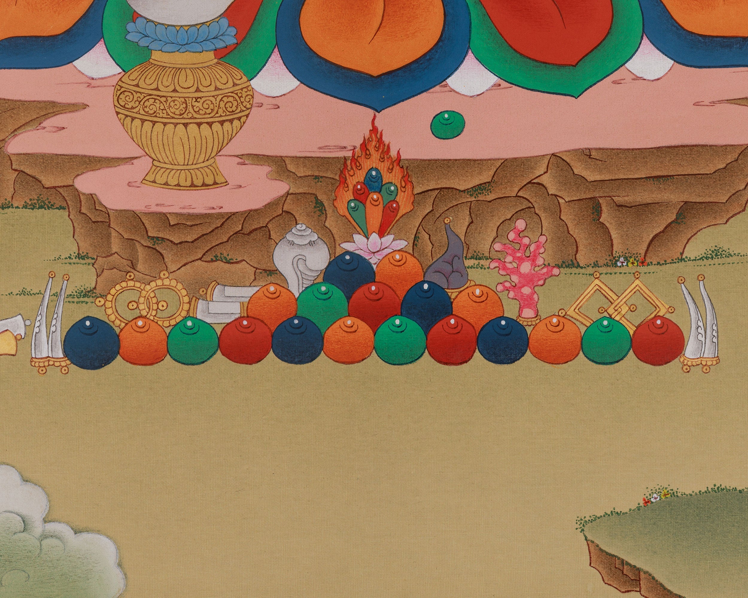 Dzambhala Wealth God Thangka | Tibetan Buddhist Prosperity Art